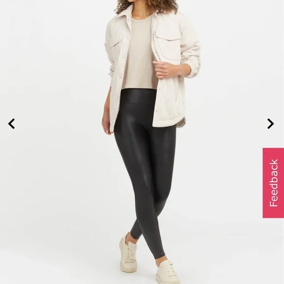 NWOT SPANX Faux Leather Leggings - Picture 1 of 3